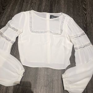 Reformation Long Sleeve Lace Top
